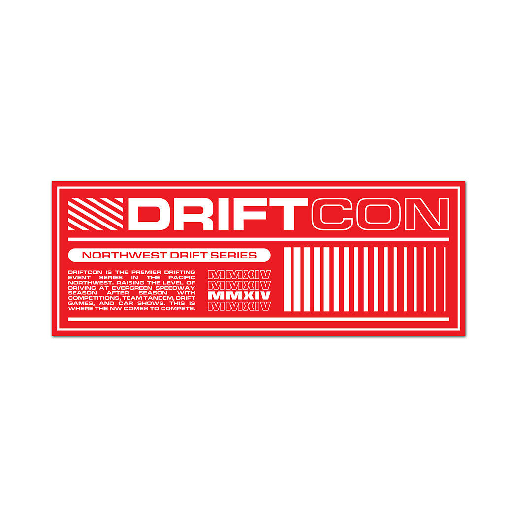 DriftCon NW Drift Series Sticker Red/White